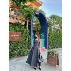 Đầm Nữ Thiết Kế Cổ Yếm Viền Ren Form Dài Tôn Dáng- OMAS DRESS - GOÛT DE JUN