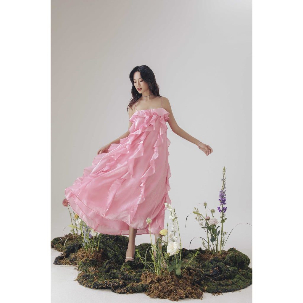 Đầm Maxi Hai Dây Phối Bèo MELI DRESS - GOÛT DE JUN