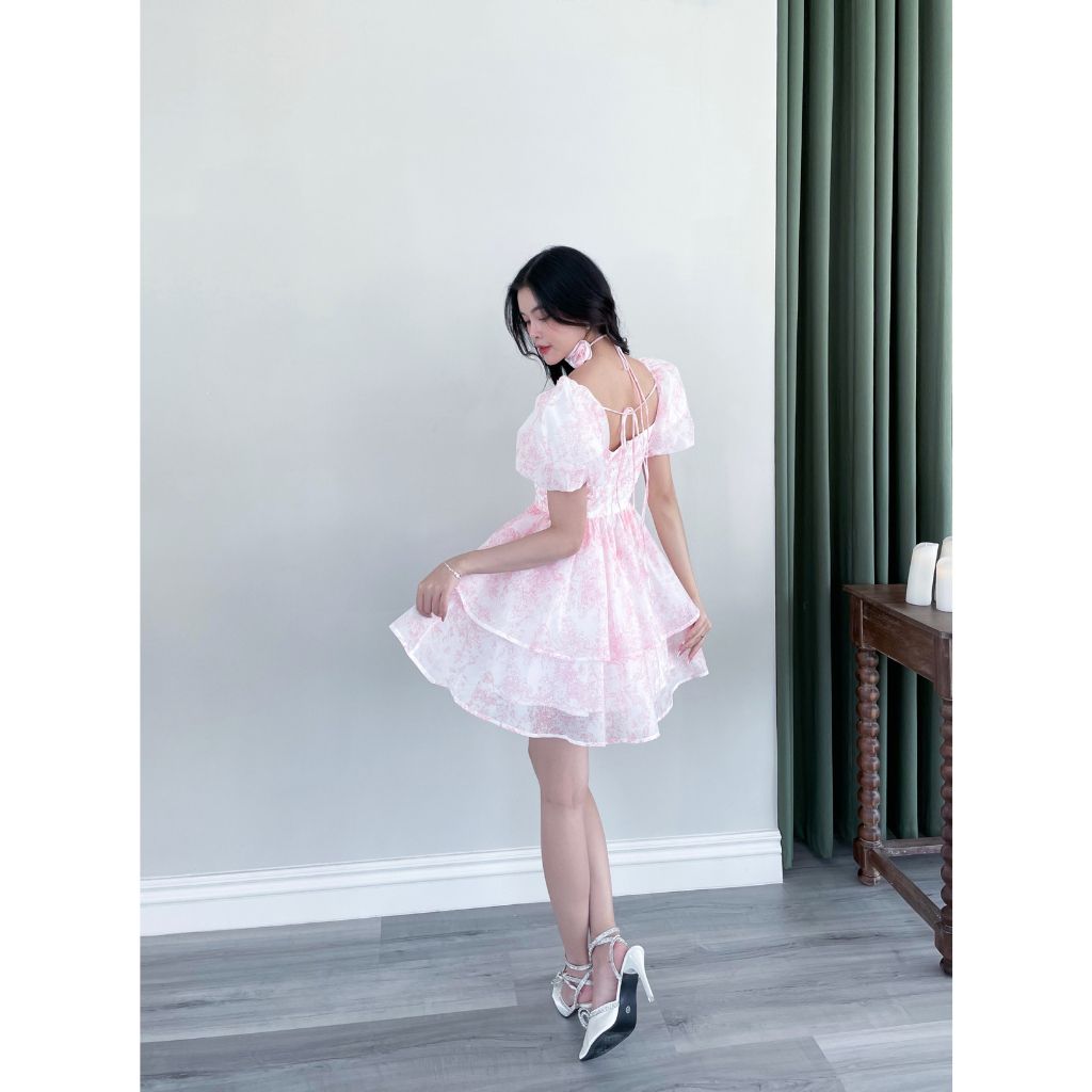 Đầm Nữ Xòe Hai Tầng Tiểu Thư (Tặng Kèm Hoa) - WINNY DRESS - GOÛT DE JUN