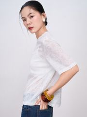 Áo Nữ Hoa Văn ZAYSID Tay Ngắn Mùa Hè Kèm Áo Bra GOÛT DE JUN