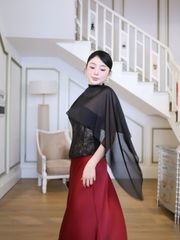Áo Kiểu Nữ CERIDW TOP Form Corset Chất Da Tôn Dáng Phối Khăn Voan Sang Chảnh GOUT DE JUN
