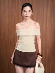Chân Váy Nữ XIETY Chữ A Basic Phối Ren Nữ Tính GOÛT DE JUN