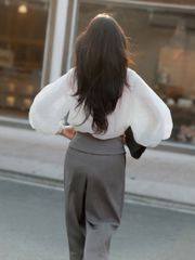 Áo Sơ Mi Voan Nữ BLERIM Tay Dài Phồng Thanh Lịch GOÛT DE JUN