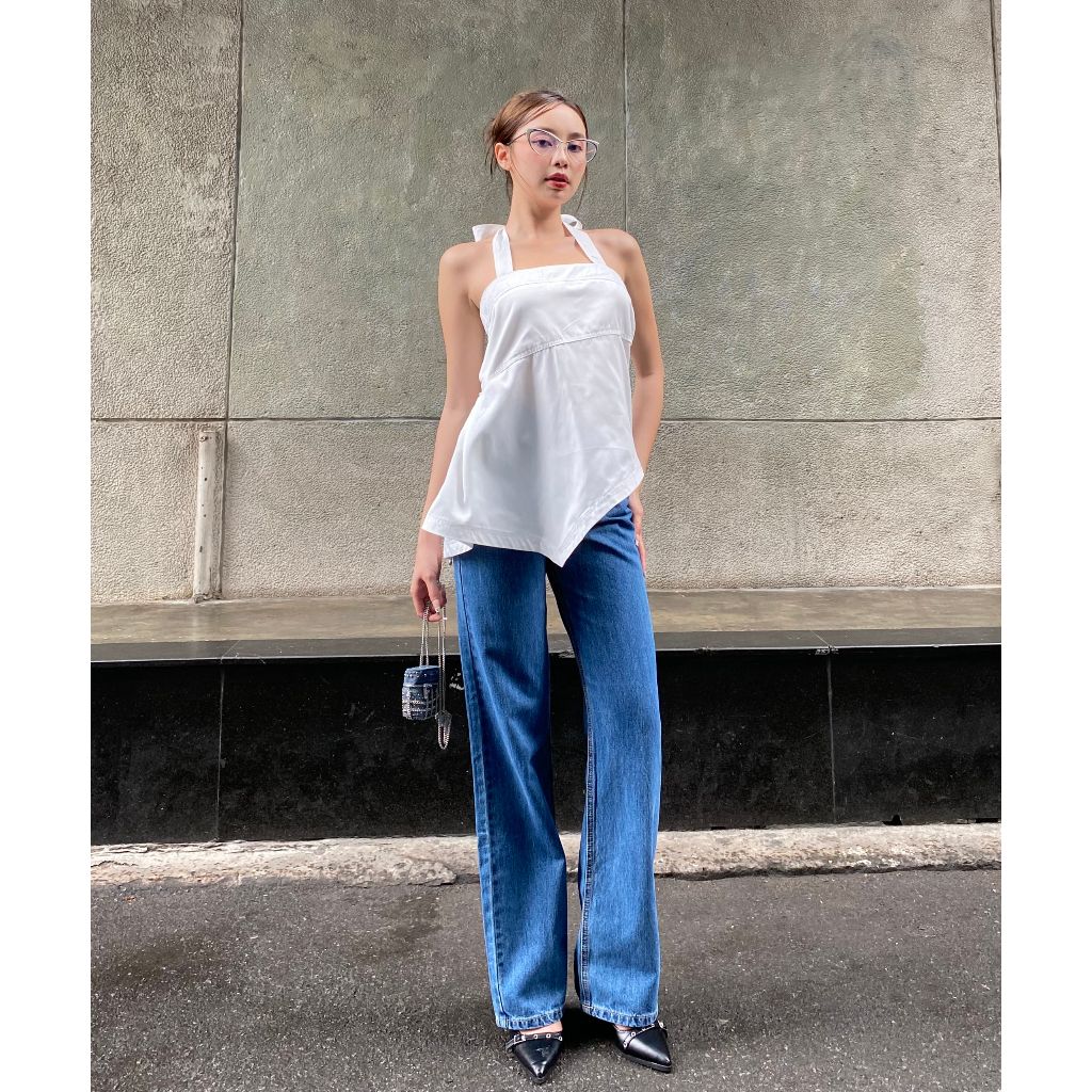 Áo Nữ Cổ Yếm Thiết Kế Vạt Xéo - REYA TOP - GOÛT DE JUN