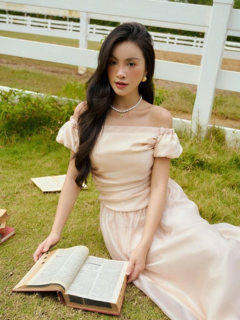 Đầm Nữ Jorvan Dáng Dài Trễ Vai Nữ Tính GOÛT DE JUN