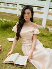 Đầm Nữ Jorvan Dáng Dài Trễ Vai Nữ Tính GOÛT DE JUN