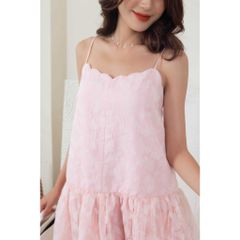 GOÛT DE JUN - Đầm maxi nữ hai dây gợn sóng - SOFIA DRESS