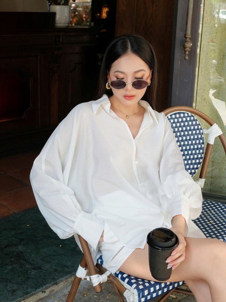 Áo Sơ Mi Nữ ELLIOS Phối Cúc Nữ Tính GOÛT DE JUN