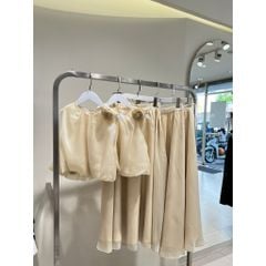 Set Áo Croptop Phối Chân Váy Dài Tơ Lụa Thanh Lịch (bán lẻ) - JIMIN SET - GOÛT DE JUN