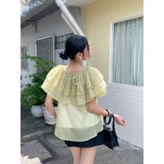 Áo Kiểu Nữ Thiết Kế Cổ Cách Điệu Chất Tơ 2 Lớp Freesize - PAWAE - GOÛT DE JUN