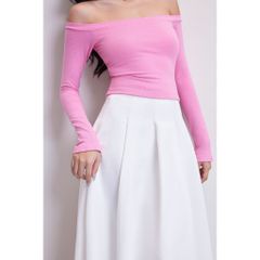 Áo Nữ Dài Tay Trễ Vai Nữ Tính Basic Dễ Phối Đồ  - DISA TOP - GOÛT DE JUN