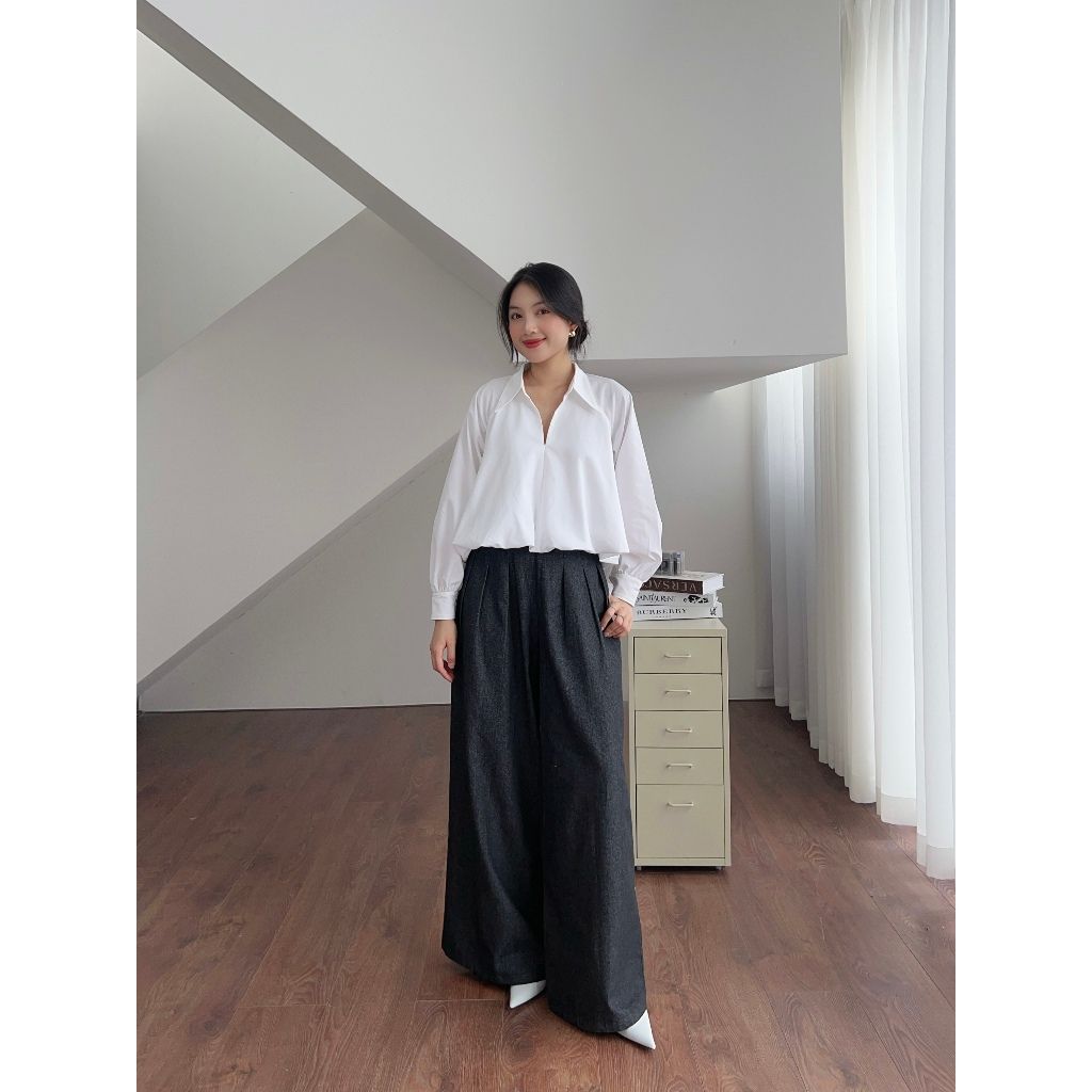 Áo Sơmi Nữ Công Sở Tay Dài Cách Điệu Thanh Lịch Dáng Bí -  FAYLIN TOP - GOÛT DE JUN