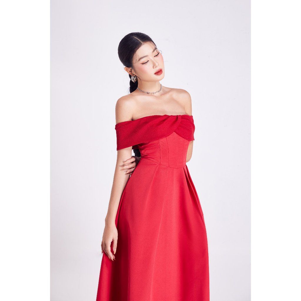 Đầm Nữ  Dự Tiệc Thiết Kế Trễ Vai Dáng Xòe Sang Trọng - RADIN DRESS - GOÛT DE JUN