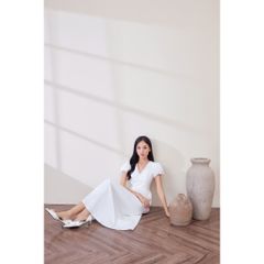 Đầm Nữ Tay Phồng Form Dài Hở Lưng Viền Ren Trẻ Trung - DOWKI DRESS - GOÛT DE JUN