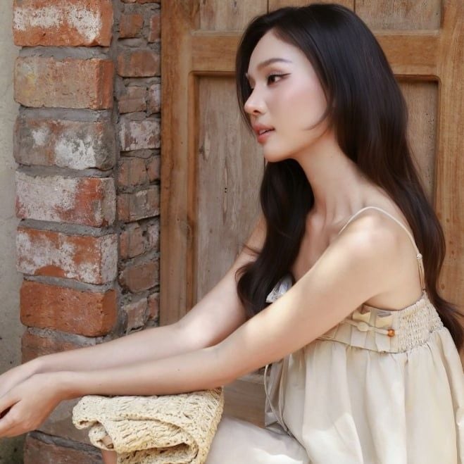 GOUT DE JUN Đầm Hai Dây Dáng Bí Babydoll ENWEY Váy Nữ Viền Bèo Kaki Cao Cấp Tiểu Thư FGDA2605158
