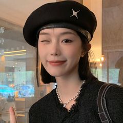 Mũ Beret Dạ Len Phối Charm Thời Trang Thu Đông Phong Cách Hàn Quốc - GOÛT DE JUN