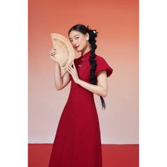 Đầm Dài Cổ Tàu Tay Ngắn Phồng Dáng Xòe Tiểu Thư Nữ Tính - NIÊN HOA - GOÛT DE JUN