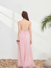 Đầm Nữ BISHAM DRESS Cổ Yếm Đính Hoa Nổi Tua Rua Đi Biển, Dạo Phố GOUT DE JUN