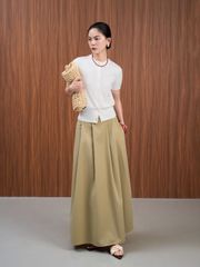 Chân váy Nữ YARBU Xếp Ly Dáng Dài From Xòe Nữ Tính GOÛT DE JUN