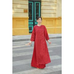 Áo Dài Nữ Truyền Thống Freesize Vân Hoa Nổi (không kèm quần) - KHÁNH YÊN - GOÛT DE JUN