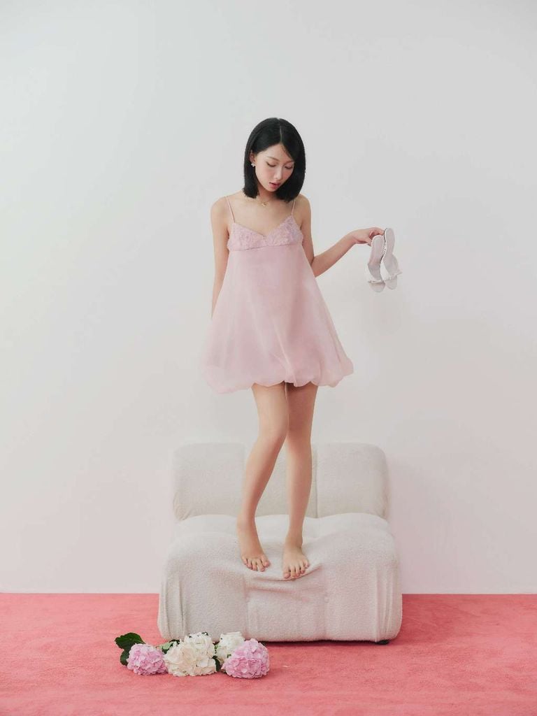 Đầm Nữ POENIX Hai Dây Voan Tơ Form Bí Dễ Thương GOÛT DE JUN