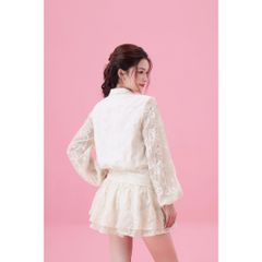 Đầm Nữ Sơ Mi Ren Hoa Thiết Kế Dáng Xòe Hot Trend (kèm Quần)- RAINEY DRESS - GOÛT DE JUN