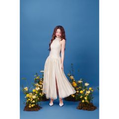 Đầm Nữ Đi Tiệc Cổ Yếm Hở Lưng Cổ Điển Dáng Xòe Xẻ Tà - DARWIN DRESS - GOÛT DE JUN