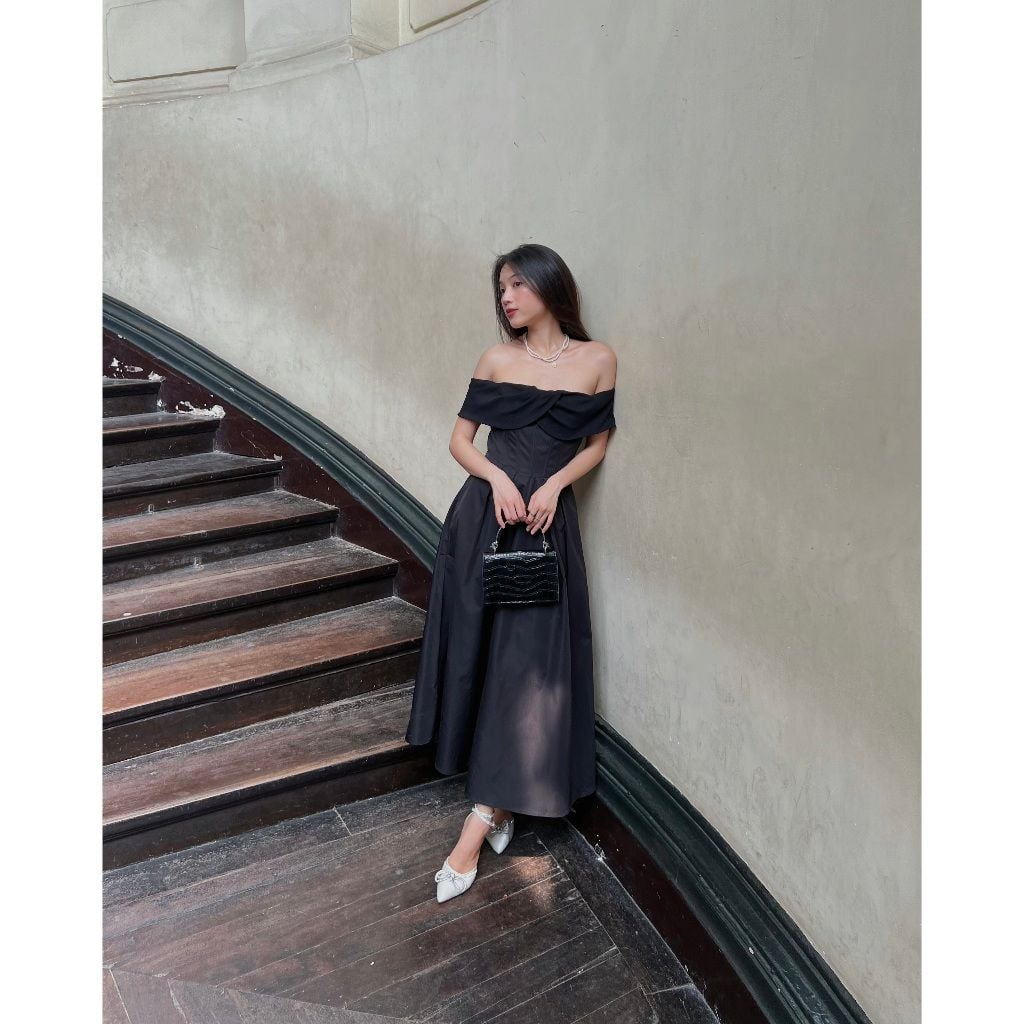 Đầm Nữ  Dự Tiệc Thiết Kế Trễ Vai Dáng Xòe Sang Trọng - RADIN DRESS - GOÛT DE JUN