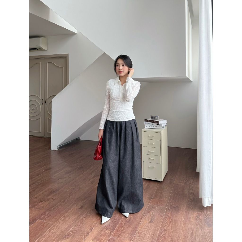 Áo Thun Nữ Cô Bẻ Tay Dài Ôm Body Basic Tôn Dáng - LOVER TOP - GOÛT DE JUN