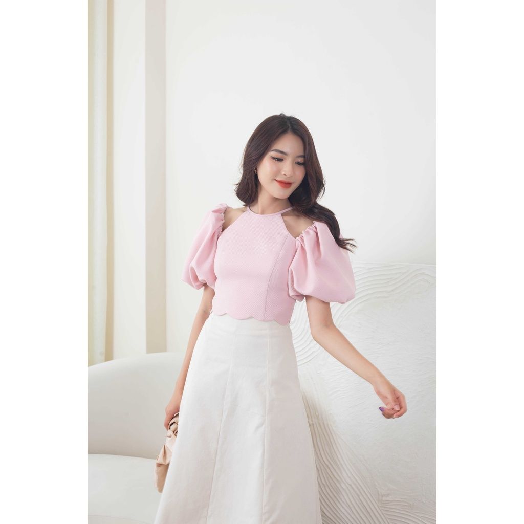 GOÛT DE JUN - Chân váy nữ kaki dài form A - Obi Skirt