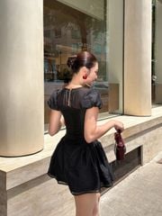 Đầm Nữ MIEKO Dress Cổ Tròn Xuyên Thấu Phối Nút Sang Chảnh GOÛT DE JUN