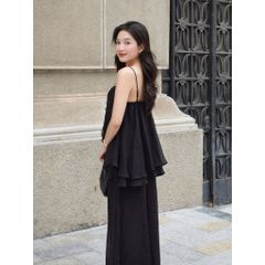 Set Áo Nữ Mùa Hè Hai Dây Bèo Xòe Đính Nơ và Quần Dài Ống Rộng - JOAN SET - GOÛT DE JUN