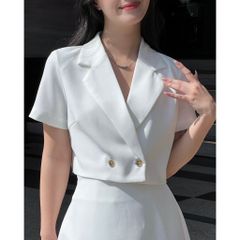 Set Áo Vest Croptop Phối Chân Váy Chữ A Basic Công Sở (bán lẻ) - PAMPI SET - GOÛT DE JUN
