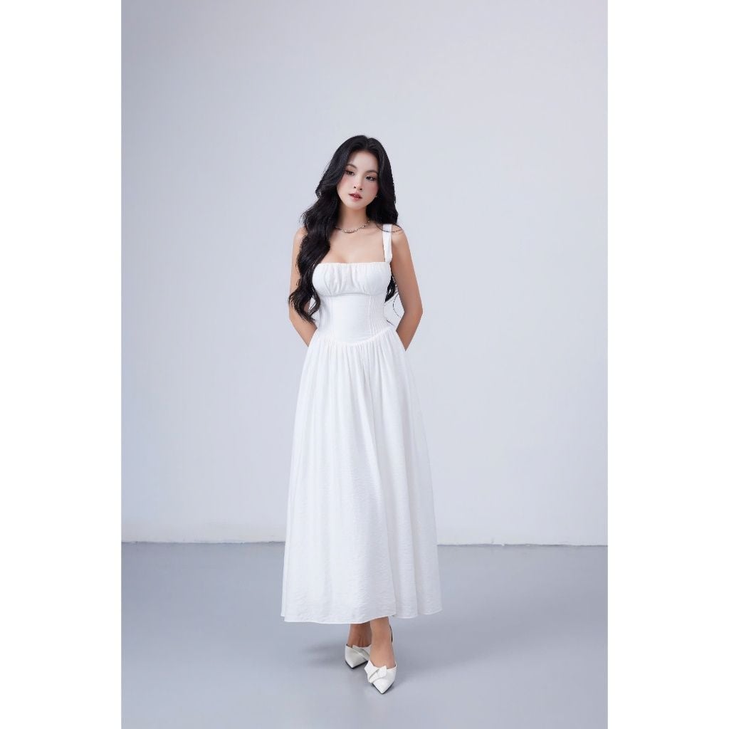 Đầm Nữ Thiết Kế Hai Dây Dự Tiệc Thắt Eo Tôn Dáng Xòe Sang Trọng - LOUISE DRESS - GOÛT DE JUN
