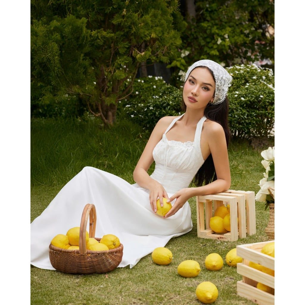 Đầm Nữ Cổ Yếm Hở Lưng Dáng Dài Mùa Hè Nữ Tính Form Xòe - LANIS DRESS - GOÛT DE JUN