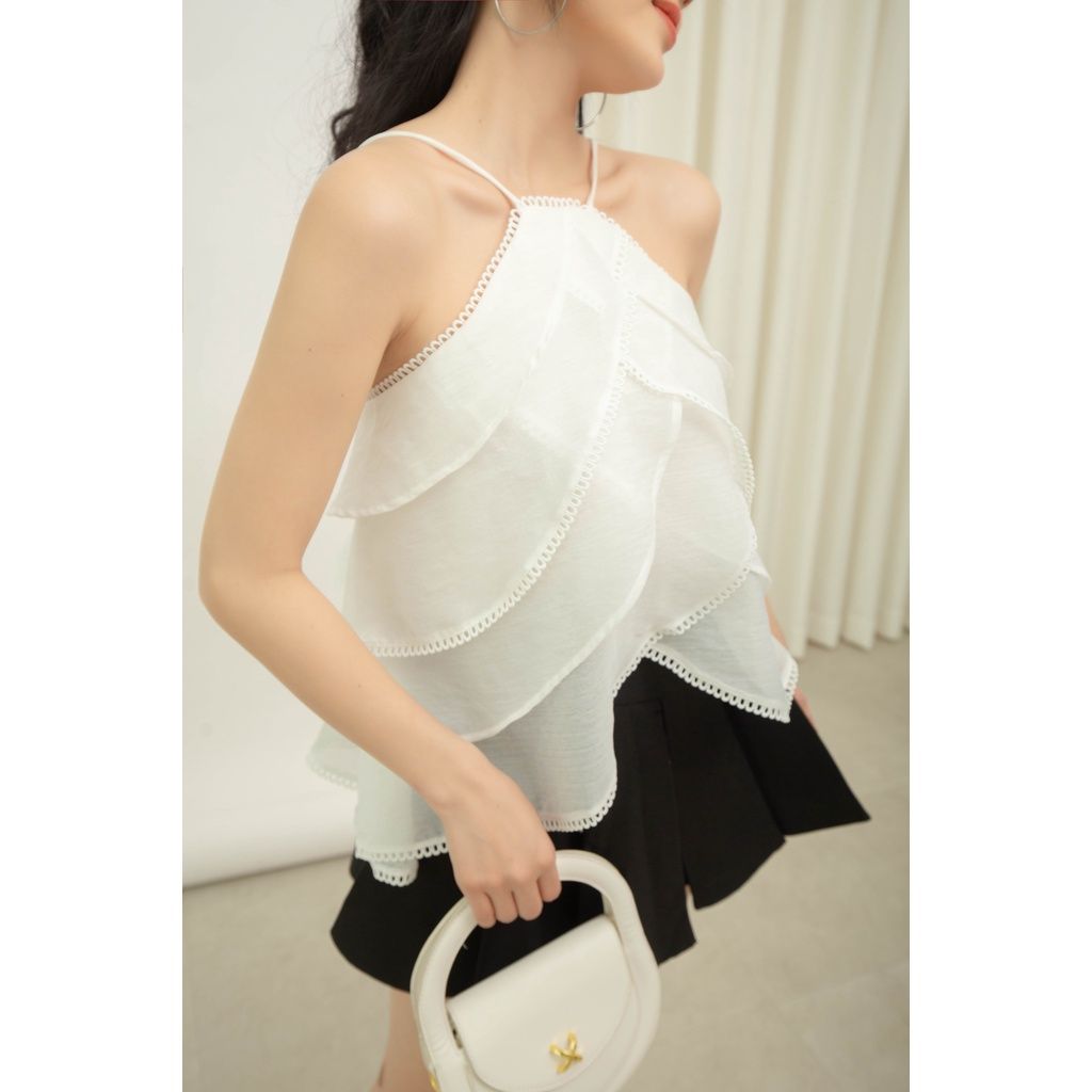 Áo Nữ Cổ Yếm Xếp Tầng - MYSO TOP - GOÛT DE JUN