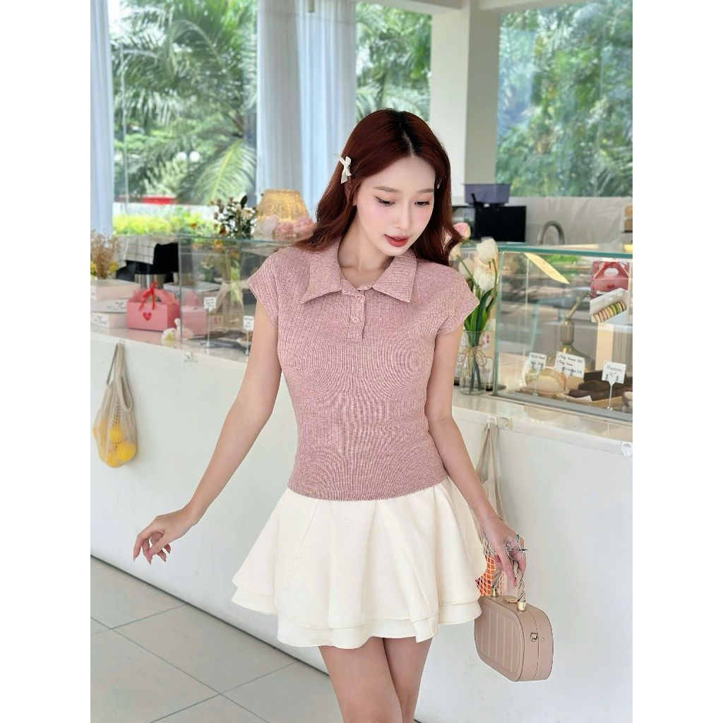 Áo Thun Nữ Cô Bẻ Ôm Body Basic Tôn Dáng - NAIA TOP - GOÛT DE JUN