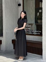 Đầm Nữ Cổ Sơ Mi Tay Ngắn Dáng Dài Xòe Dịu Dàng Nữ Tính - HARDI DRESS -  GOÛT DE JUN