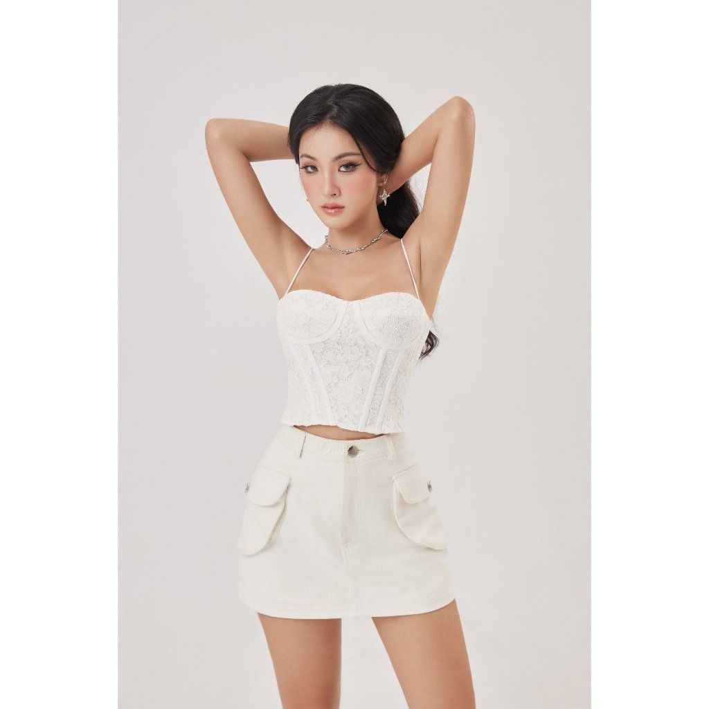 Áo Croptop 2 Dây Dáng Corset Sexy - ZIEL TOP - GOÛT DE JUN