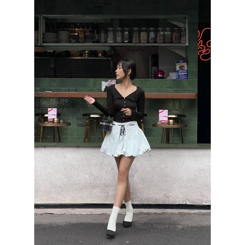 Chân Váy Nữ Thiết Kế Dáng Bí Ngắn Thắt Nơ Năng Động - JOLIC SKIRT - GOÛT DE JUN