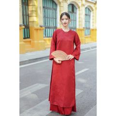 Áo Dài Nữ Truyền Thống Freesize Vân Hoa Nổi (không kèm quần) - KHÁNH YÊN - GOÛT DE JUN