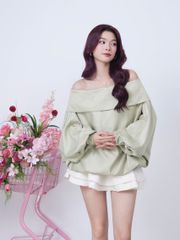 Áo Kiểu Tay Phồng Trễ Vai Trơn Form Babydoll - SULLY TOP - GOÛT DE JUN