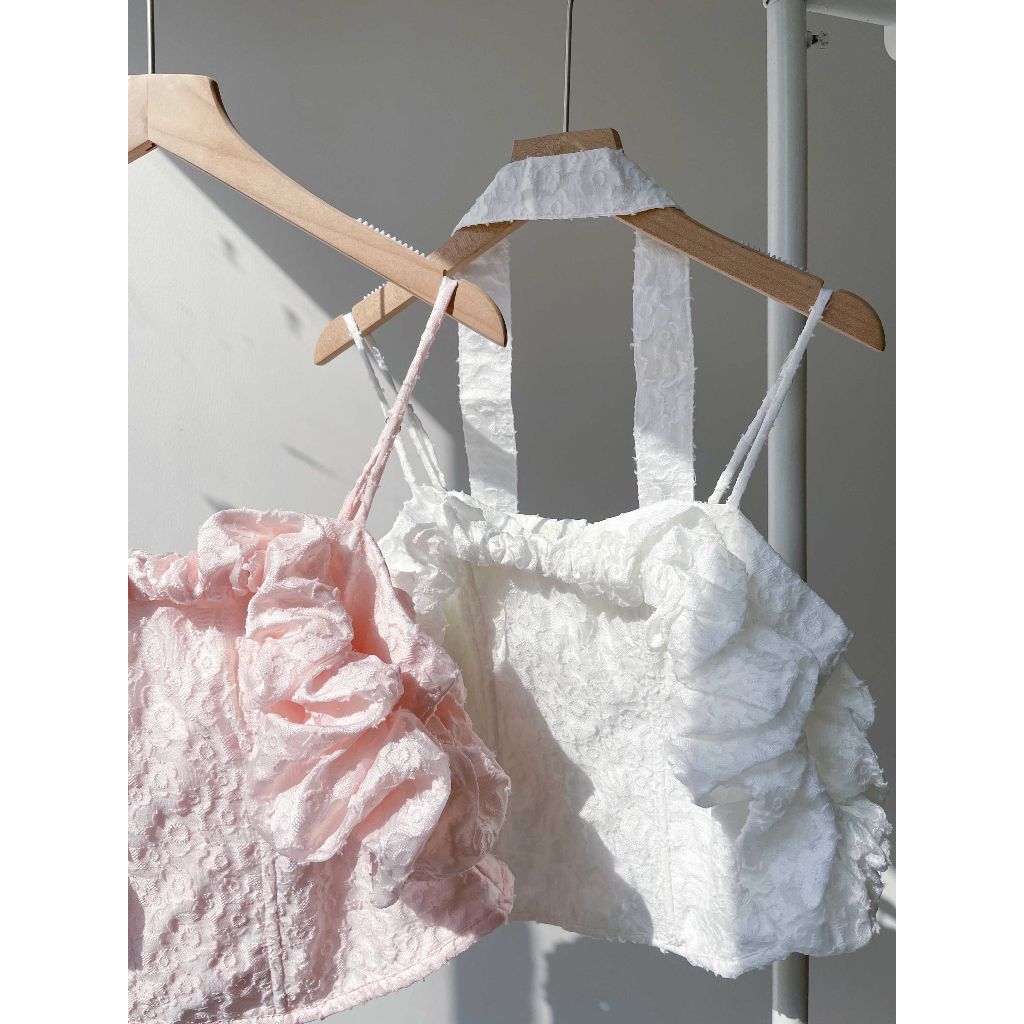 Áo Croptop Thiết Kế Trễ Vai Nữ Tính JUMI TOP - GOÛT DE JUN