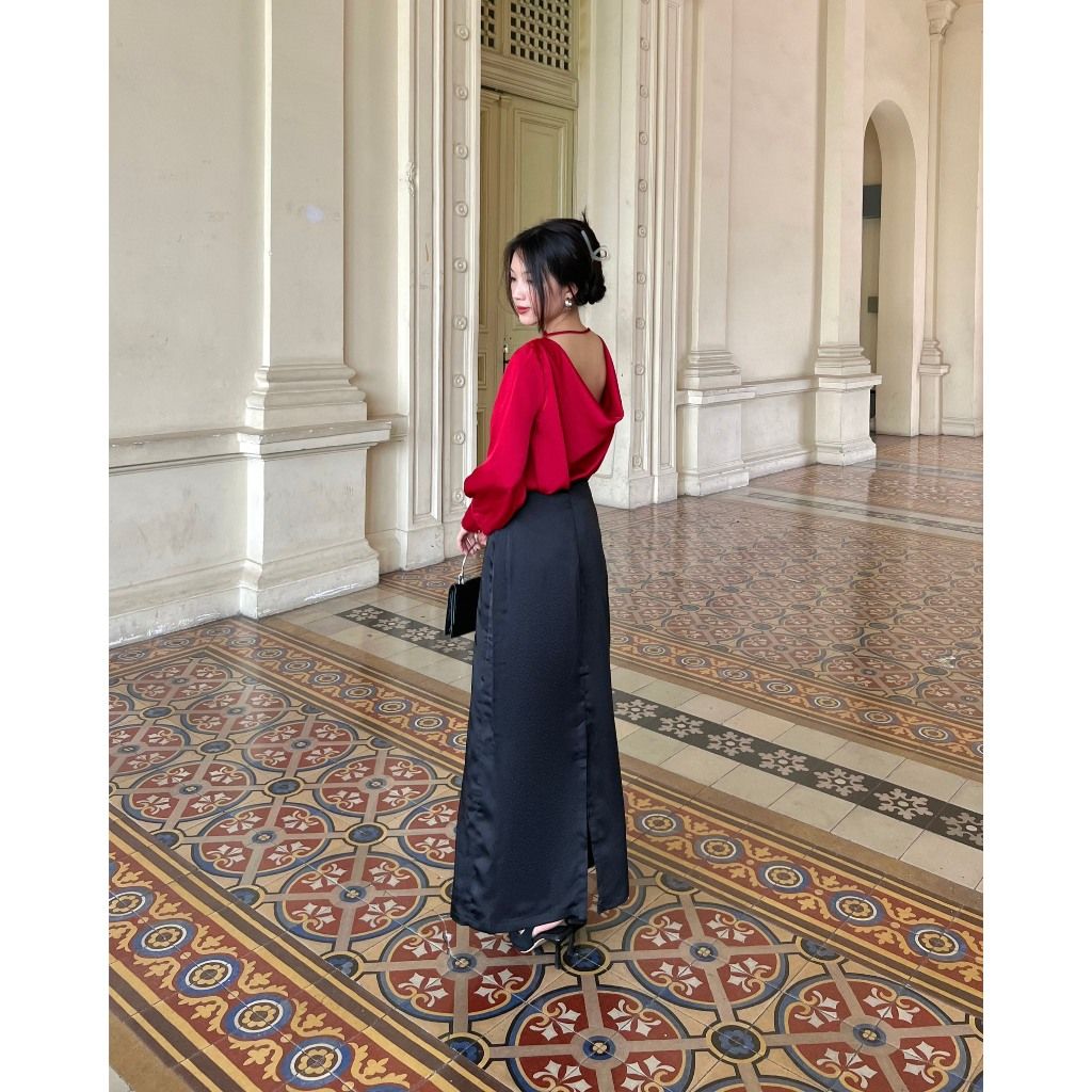 Áo Kiểu Nữ Lụa Mịn Thiết Kế Hở Lưng - PINIE SHIRT - GOÛT DE JUN