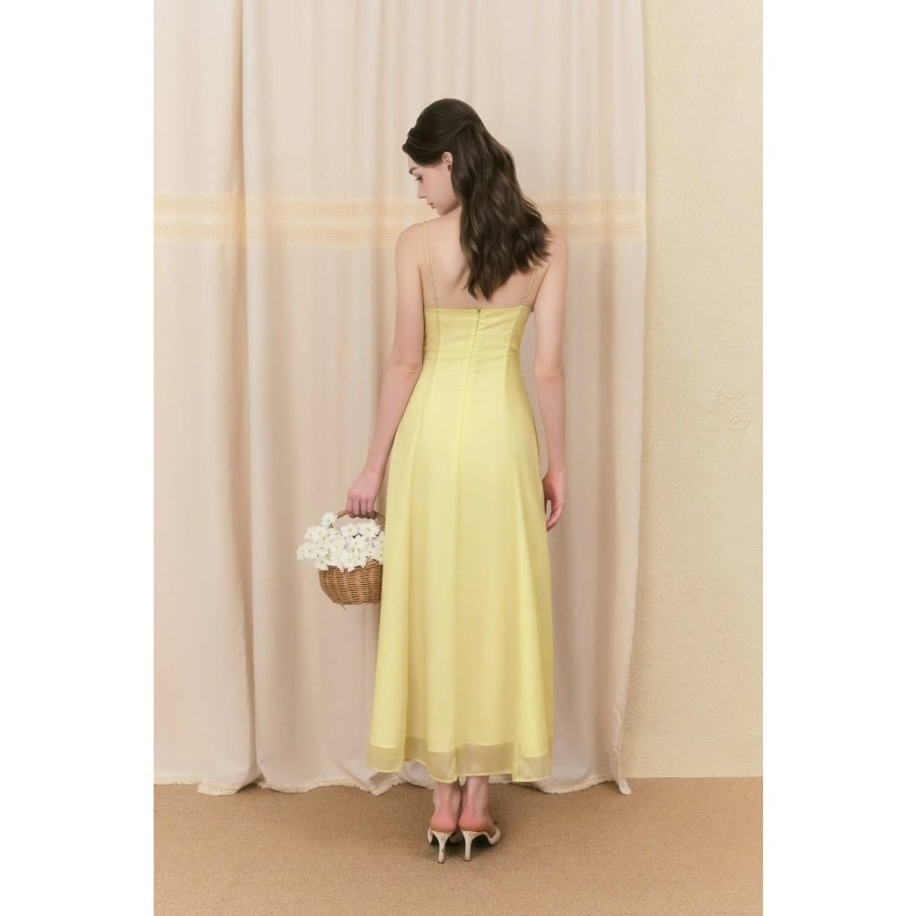 Đầm Nữ CASHY DRESS 2 Dây Chiết Eo Tôn Dáng GOUT DE JUN