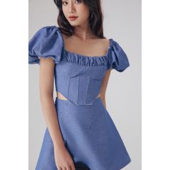 GOÛT DE JUN - Set Áo Croptop Tay Phồng Mix Chân Váy Chữ A - GABI x GONNA