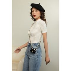GOÛT DE JUN - Áo thun ôm cổ lọ 2cm - LADAN TOP