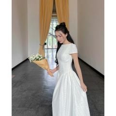 Đầm Dự Tiệc Tay Ngắn Thiết Kế Form Dài Thanh Lịch - ARCHI DRESS - GOÛT DE JUN