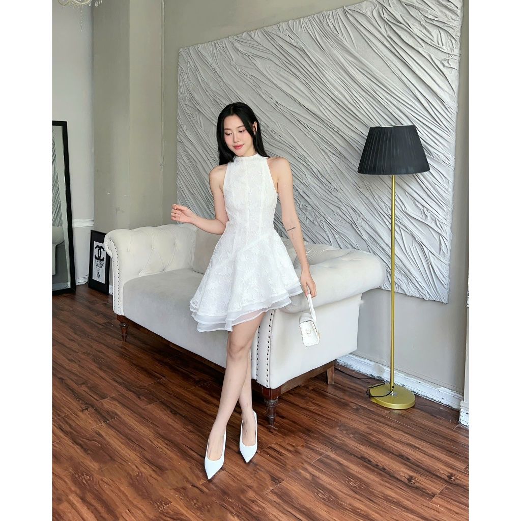 Đầm Ren Nữ Dự Tiệc Thiết Kế Lệch Tà Nữ Tính - SKYLAR DRESS - GOÛT DE JUN