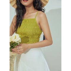 [Mã LT50 giảm 50k đơn 250k] Áo hai dây nhún thân freesize Goût De Jun MAJIO TOP